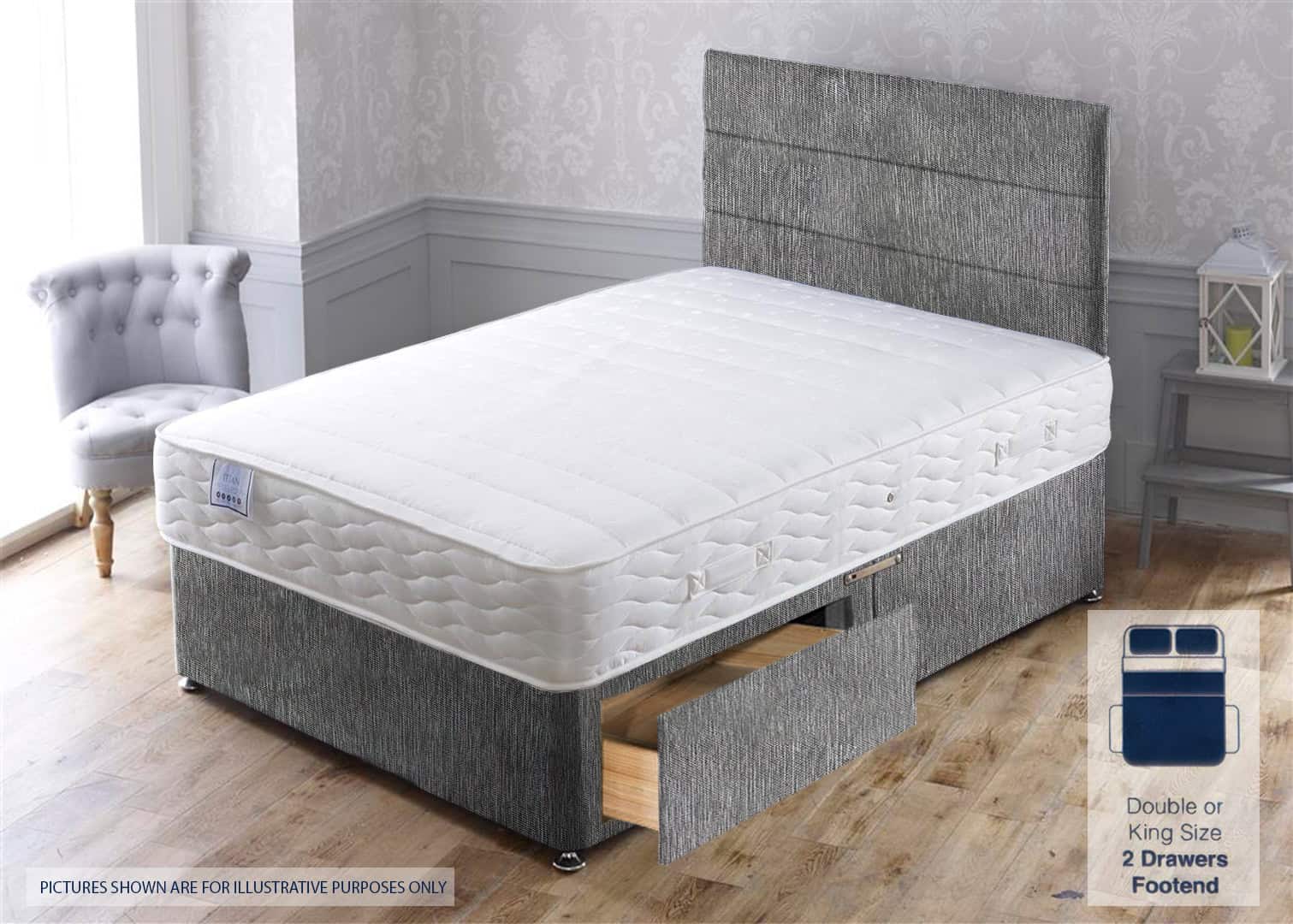 Apollo 5ft Titan 2 Drawer Bed – House Grey