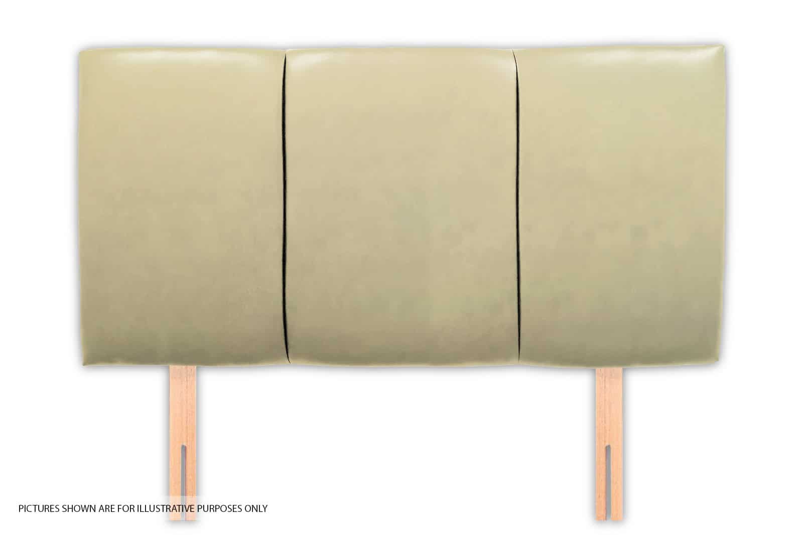Granada 5ft Headboard - Cream Faux Leather