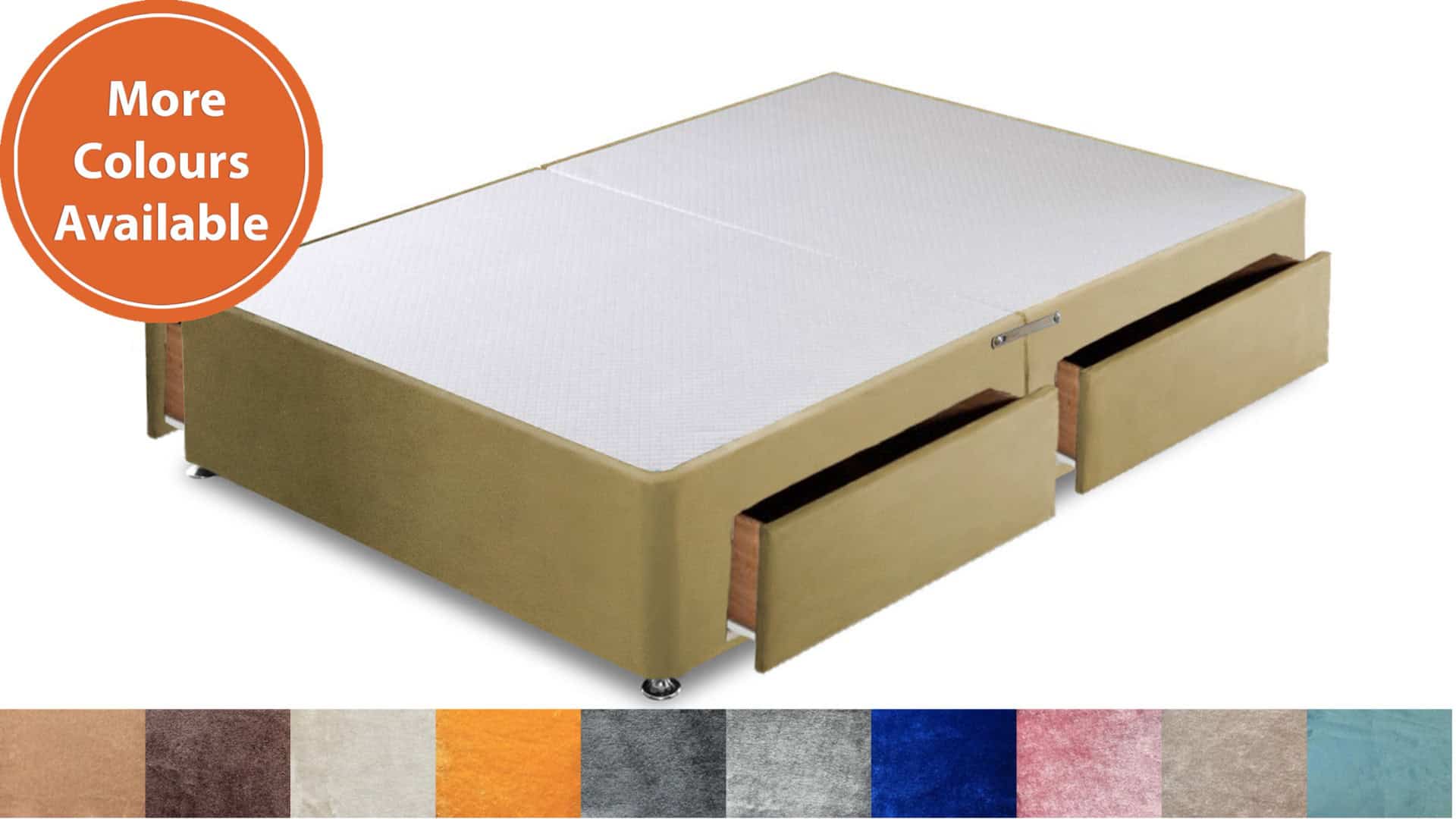 Apollo 4ft Divan Base With 4 Drawers in Velvet Fabric