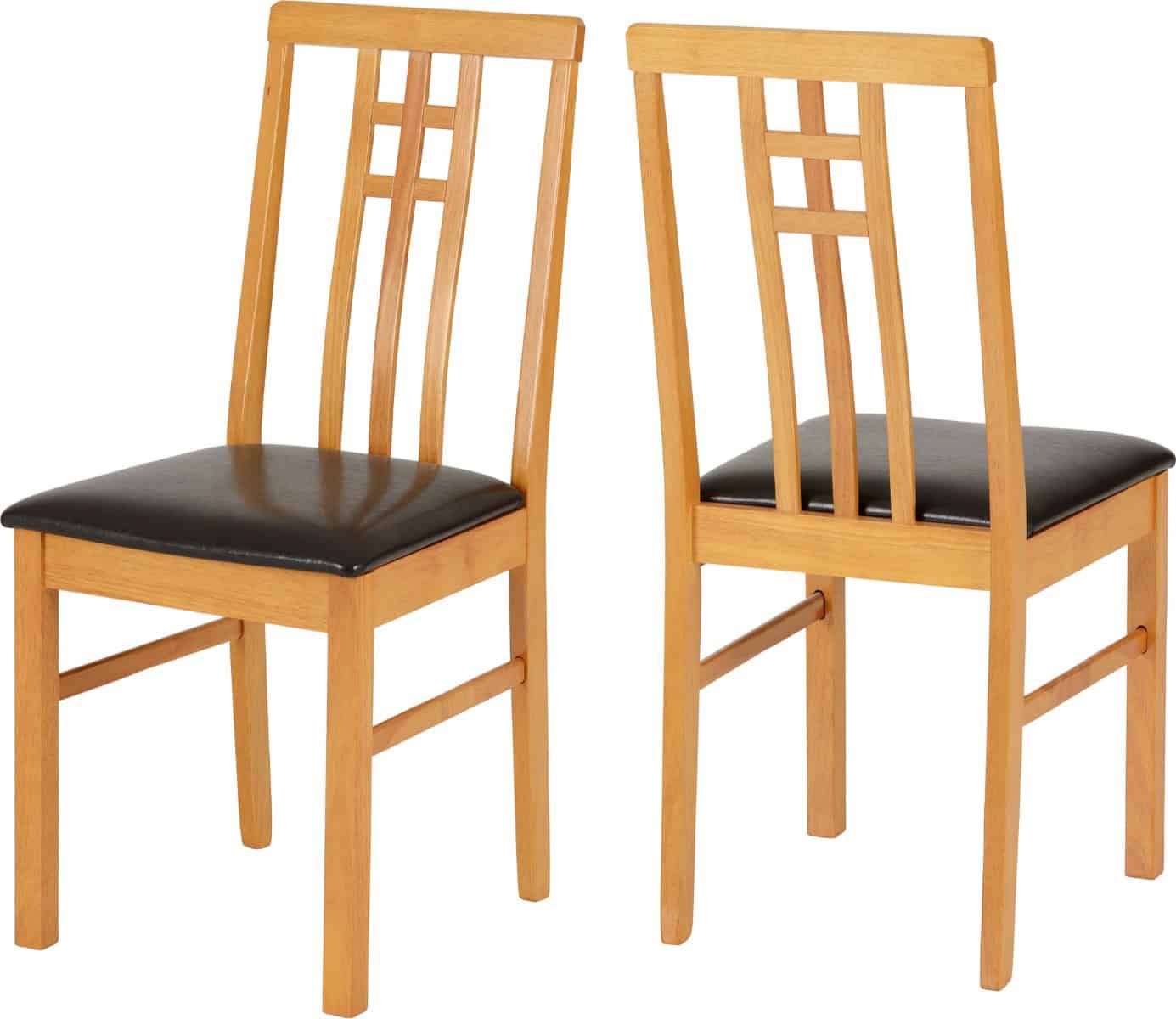 Vienna Chair (Box of 1) - Medium Oak/Brown Faux Leather - Image 5