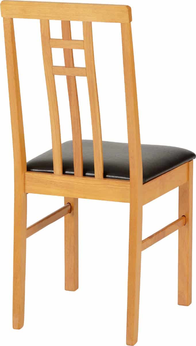 Vienna Chair (Box of 1) - Medium Oak/Brown Faux Leather - Image 3