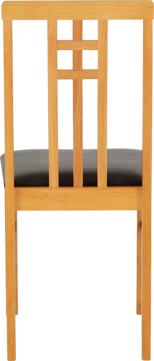 Vienna Chair (Box of 1) - Medium Oak/Brown Faux Leather - Image 6