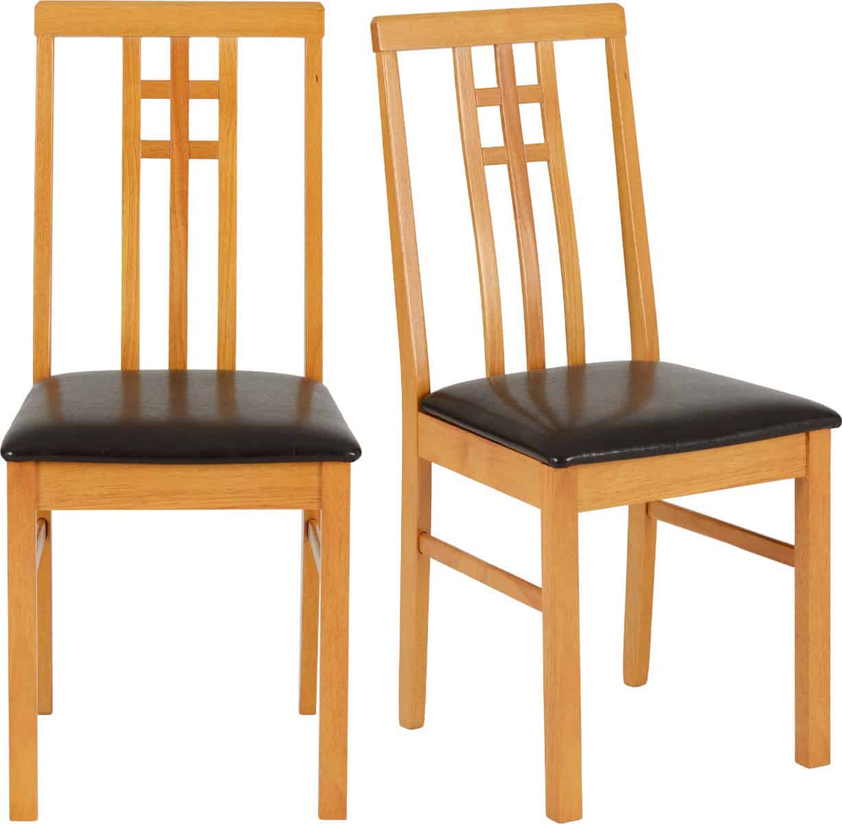 Vienna Chair (Box of 1) - Medium Oak/Brown Faux Leather - Image 7