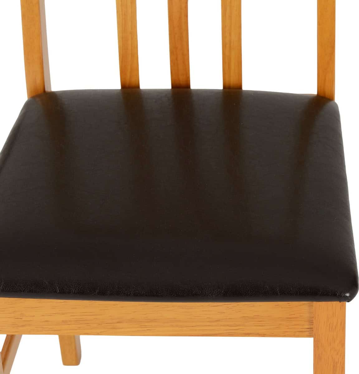 Vienna Chair (Box of 1) - Medium Oak/Brown Faux Leather - Image 8