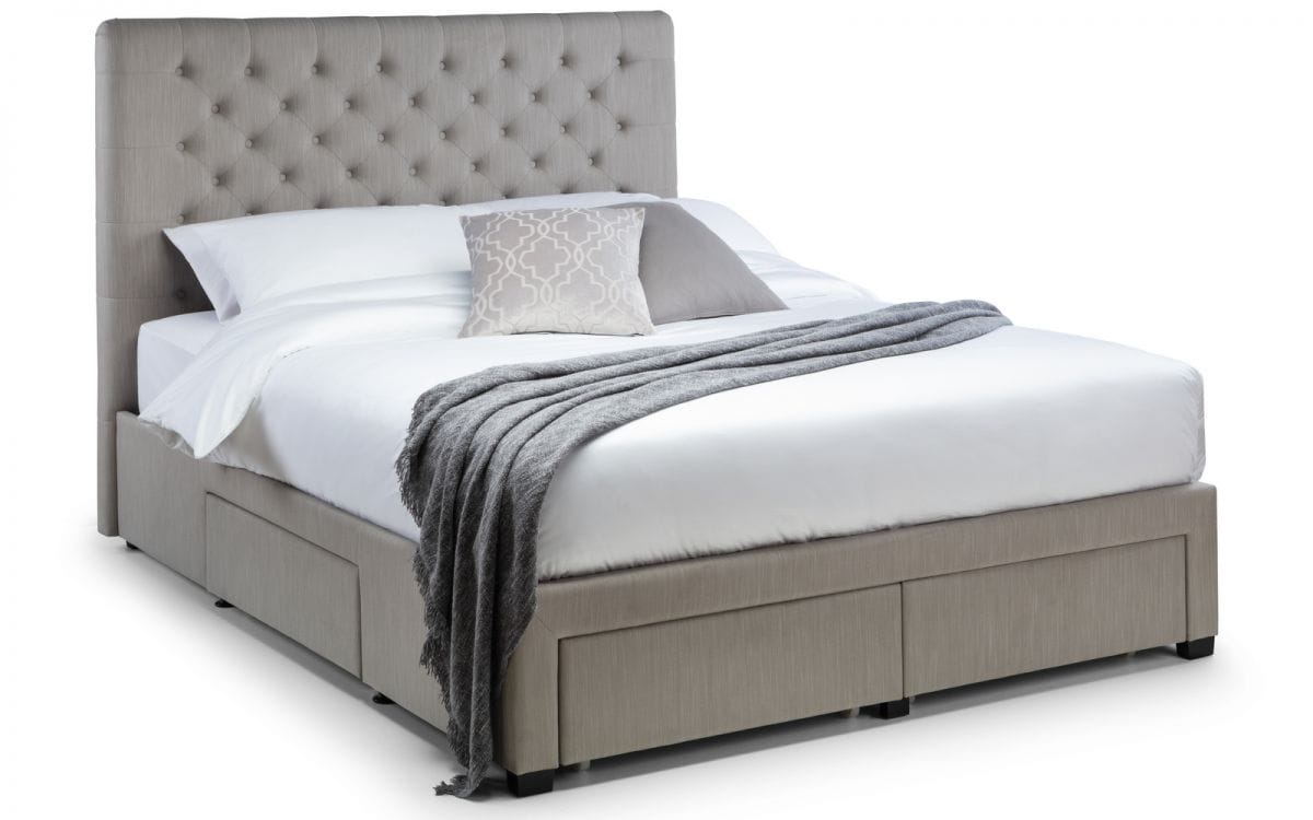 Winston 6ft 4 Drawer Bed - Grey Linen - Image 2